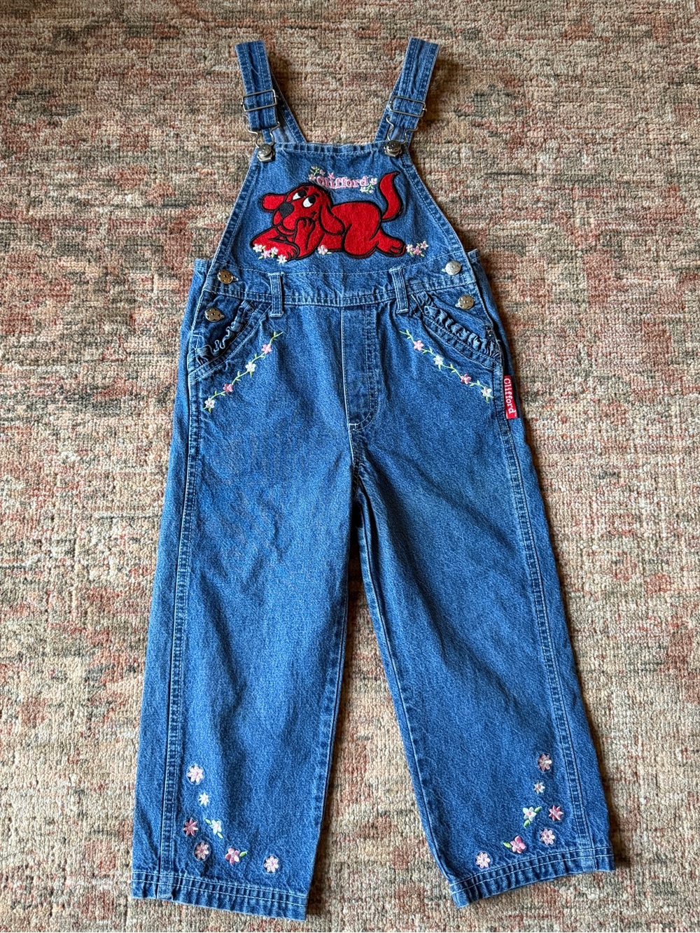 90’s Clifford the big red dog rare overalls size 3T